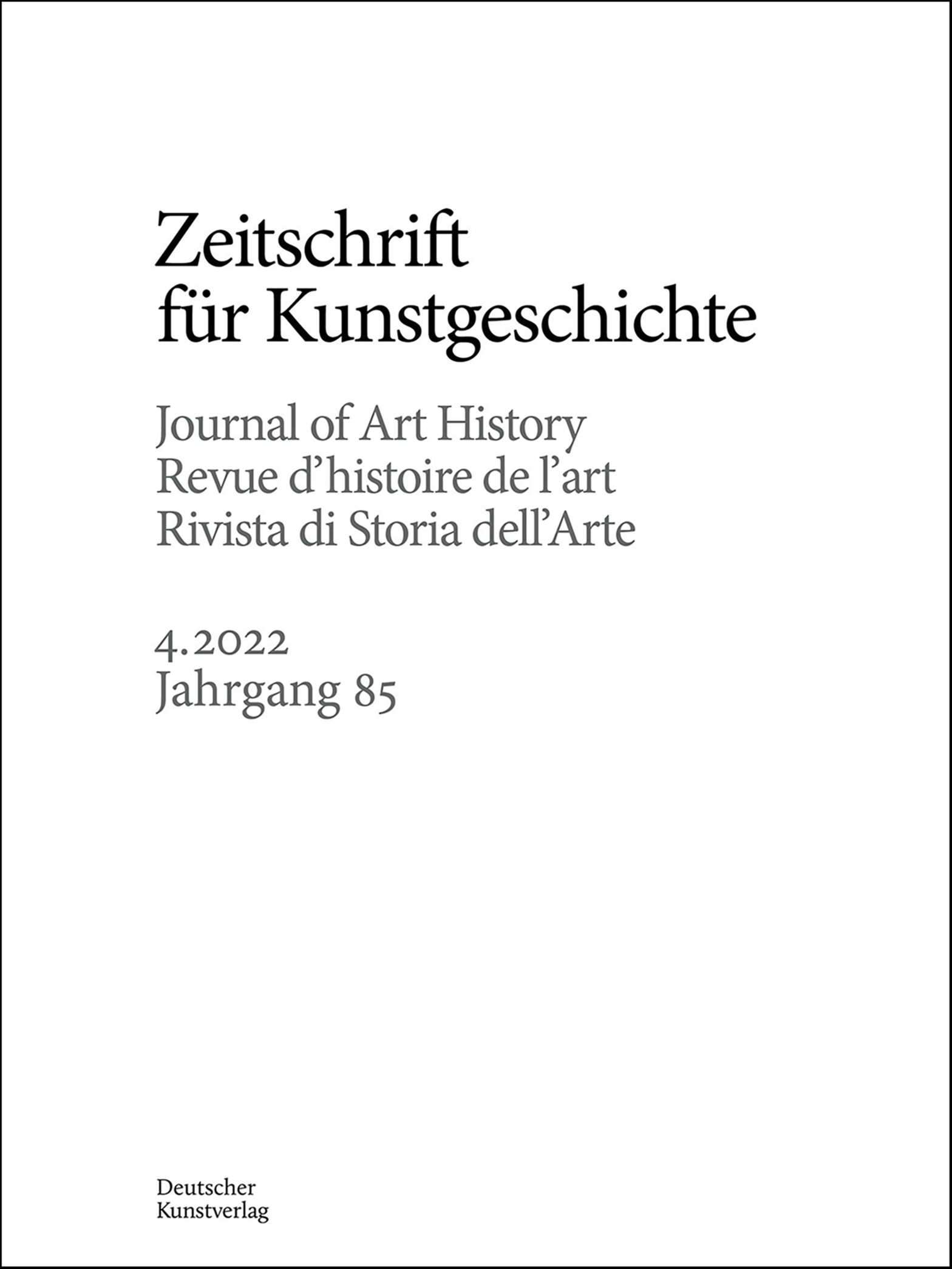 Zeitschrift für Kunstgeschichte | Keynote and Roundtable